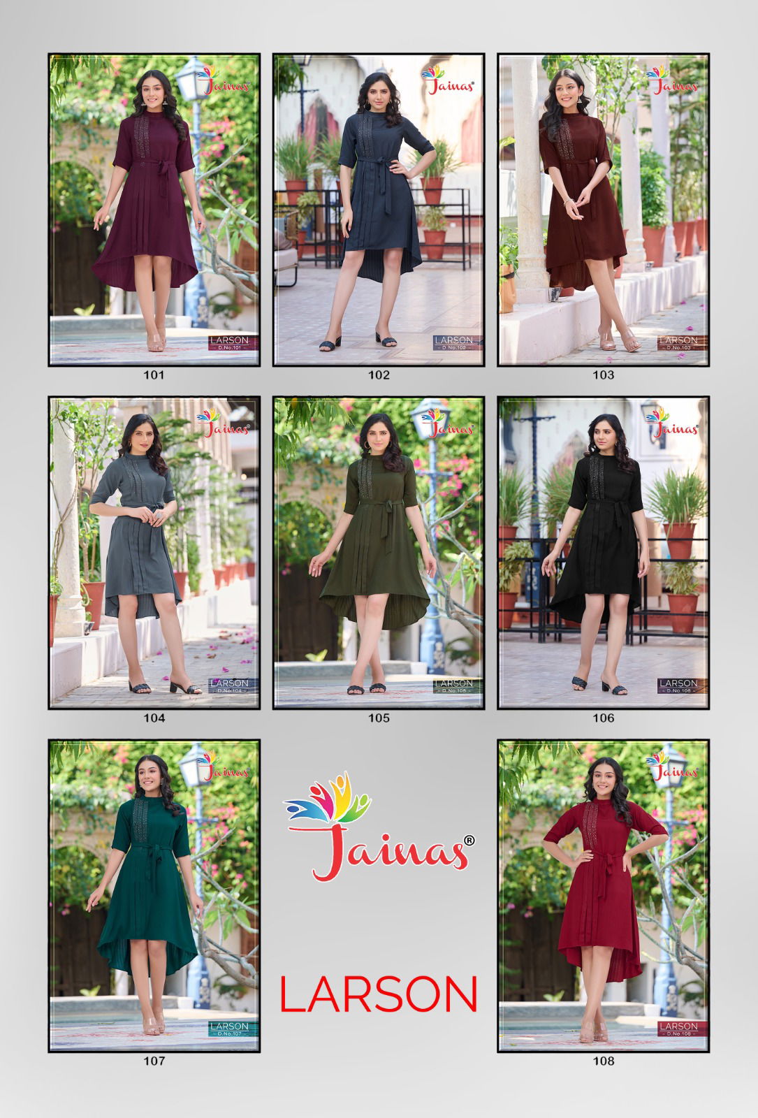 Larson By Jainas 101-108 Party Wear Kurtis Catalog